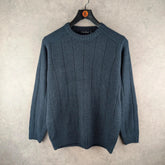 James Pringle Jumper Mens Medium M Blue Vintage Knitted Cotton Pullover